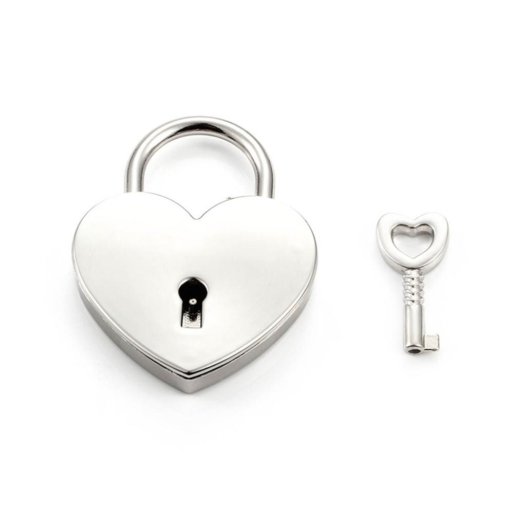 2/4 Sets Stylish Heart Shaped Padlock with Key Love Designs Keychain Pendant Elegant Jewelry Box Accessory for Lovebirds
