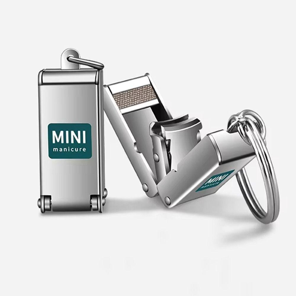 

Stainless Steel Mini Nail Clippers with Nail File Function Manicure Tools Key Accessories срібний