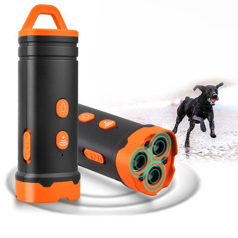 Dispozitiv Ultrasonic de Respingere a Câinilor de Companie, Deterent pentru Lătratul Câinilor cu Lanternă LED, Repelente Reîncărcabile pentru Dresajul Câinilor, Instrument Anti-Lătrat