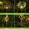 1PC Solar Fireworks Lamp Outdoor Grass Globe Dandelion Flash String Fairy lights 90/120/150/200LED For Garden Lawn Holiday Light