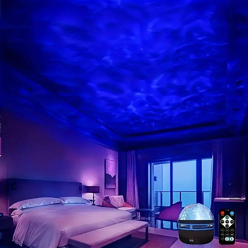 LED Galaxy Starry Sky Projector Stage Light USB Plug 7 Colors Rotating Lights For Room Decor Water Christmas Light Projector