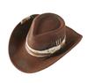 Antique Paint Wide Brim Cowboy Fedora Hat Suede Hat For Women Men Riding Hat Autumn Panama Cowgirl Hat Sombrero Vaquero