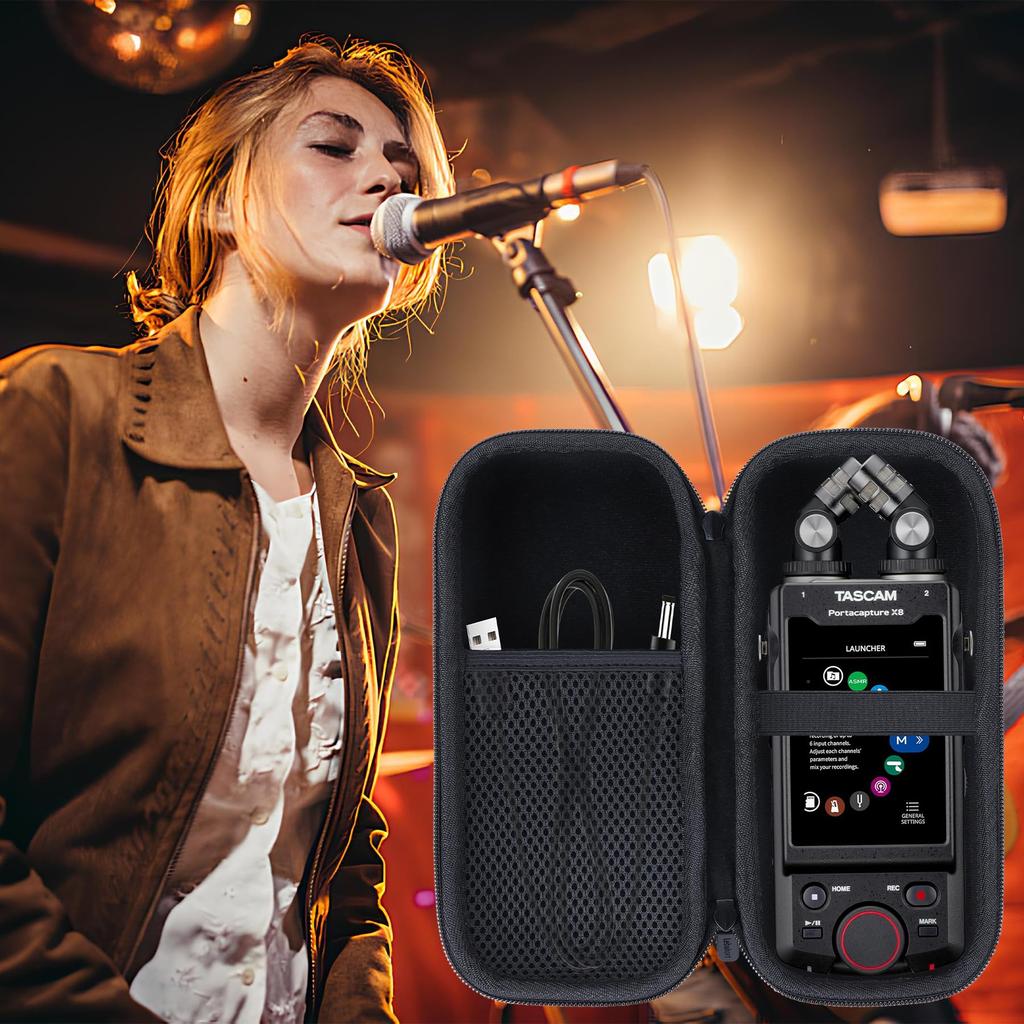 TASCAM Portacapture X8 32-bitowy Pływający Przenośny Rejestrator Kompatybilny z Etui do Przechowywania Lebakort