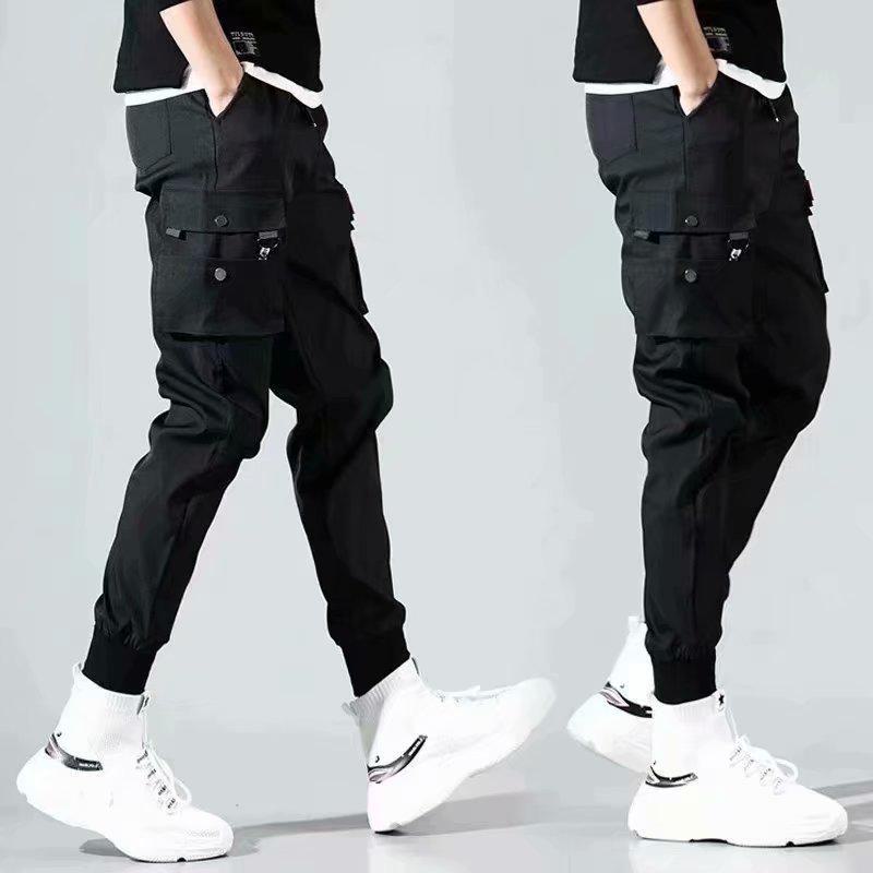 Men's Spring/Summer Korean Fashion Loose Fit Multi-Pocket Work Pants