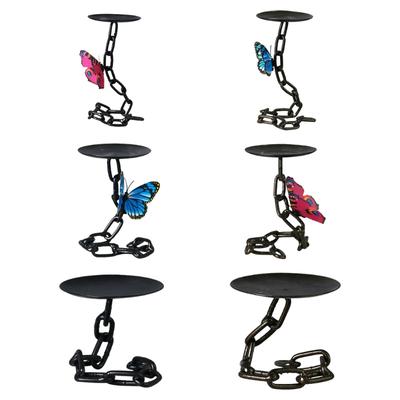 Wrought Iron Candle Holder CandleSticks Holder Butterfly Iron Chain Candlestick Holders Tealight Candle Holders