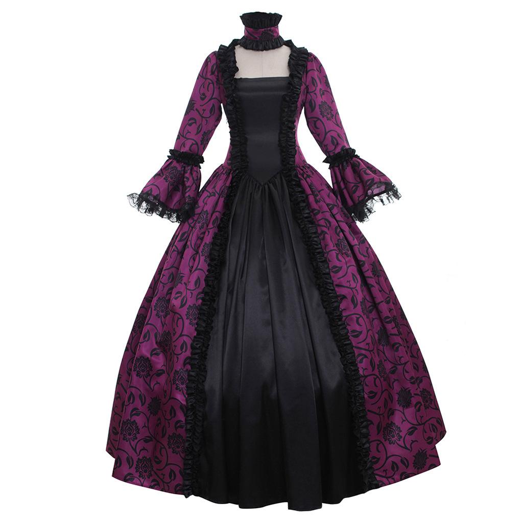 Ballkleid im viktorianischen Rokoko-Stil, Gothic-Lolita-Renaissance-Kleid, mittelalterliche Hofkleidung für Damen, Halloween und Mottopartys