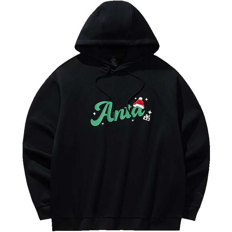 Anta Unisex Fleece-Lined Printed Hooded Sweatshirt 3XL
