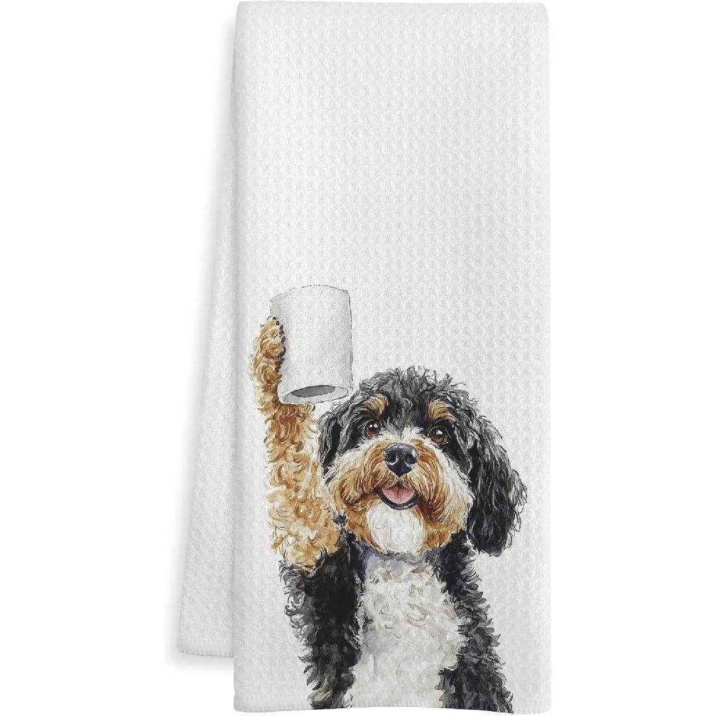 Funny Bernedoodle Gifts Bathroom Hand Towels, Bernedoodle Dog Lovers Gifts Decorative Hand Towels for Kids Guest Bathroom Washroom Half Bath, 16X24 Bernedoodle-1