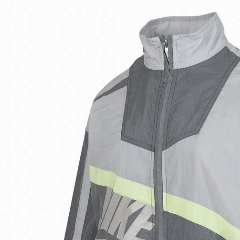 Nike Como W Nsw Street Wvn Logo Letra Cuello Mao Manga Larga Chaqueta Mujer Chaqueta Gris HJ0177-084