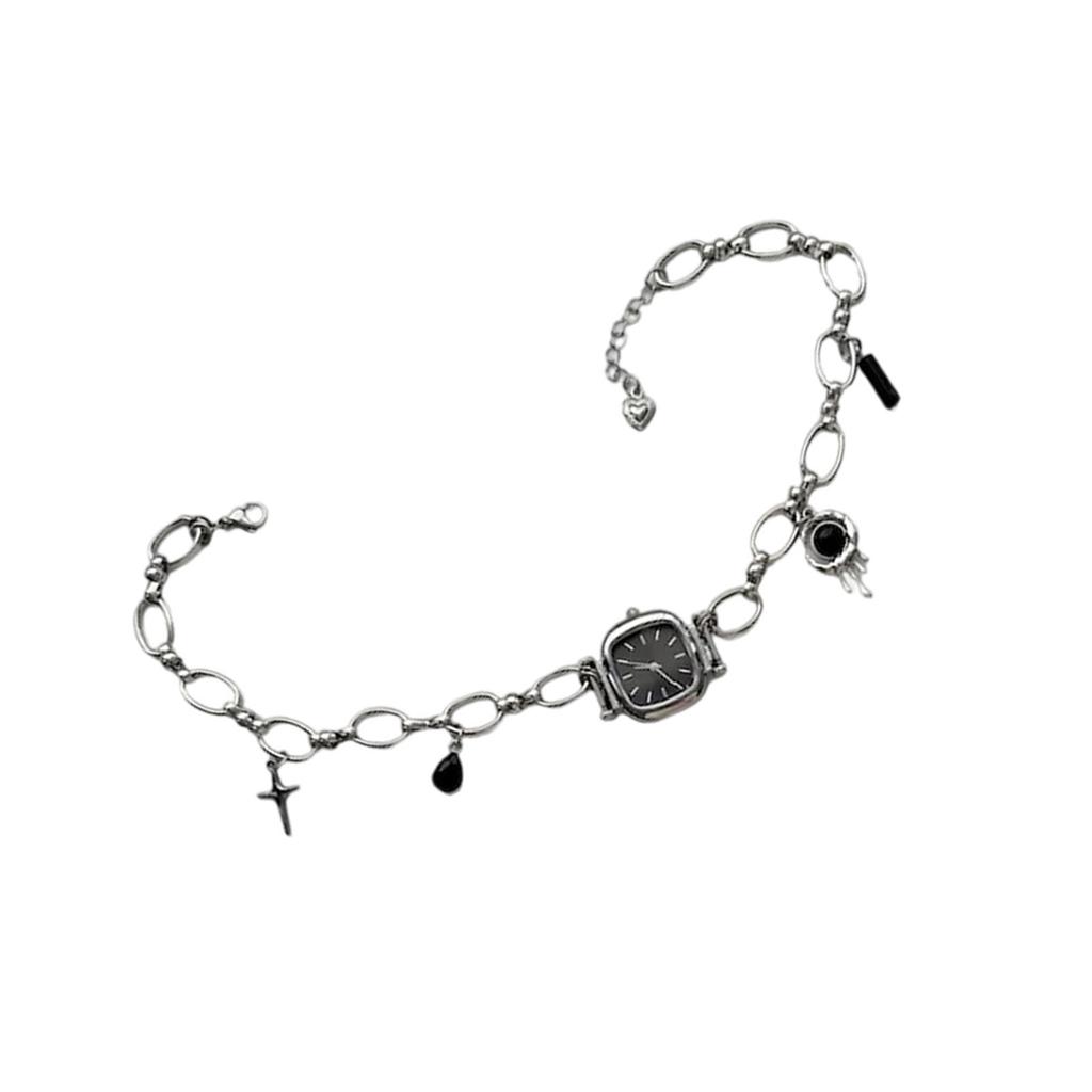 Artistic Heavy Duty Unisex Watch Pendant Necklace Alloy Construction Clavicle Chain Vintage Style Neckwear Jewelry