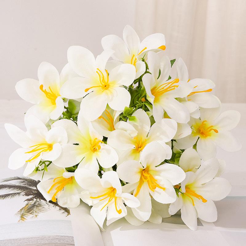 Simulation 5-Zweig 10 Köpfe Bunte Lilie Hochzeit Heimdekoration Simulation Narzissen-Orchideen-Dekoration Vase Requisiten Fotografie