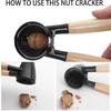 Multi-functional Wood Handle Heavy Duty Nutcracker Spring Design Manual Walnut Opener Effort-saving Non-Slip Walnut Clip Pecan