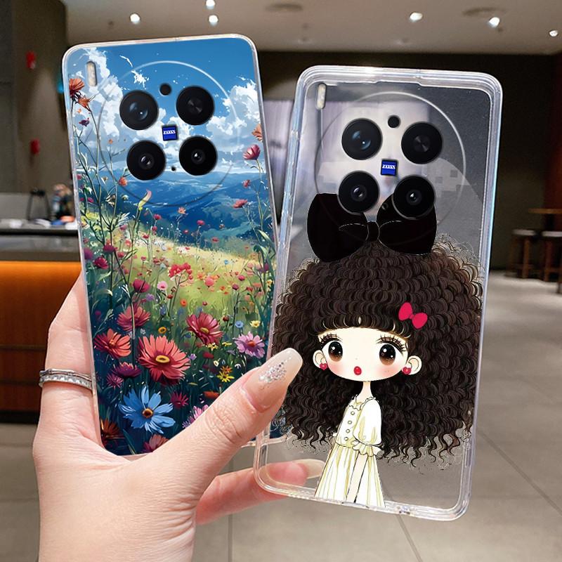 Trendy Fashion Erupting Volcano Pattern Phone Case For Vivo X300 Pro Clear TPU Soft Cover Anti-scratch Couple Protective Shell