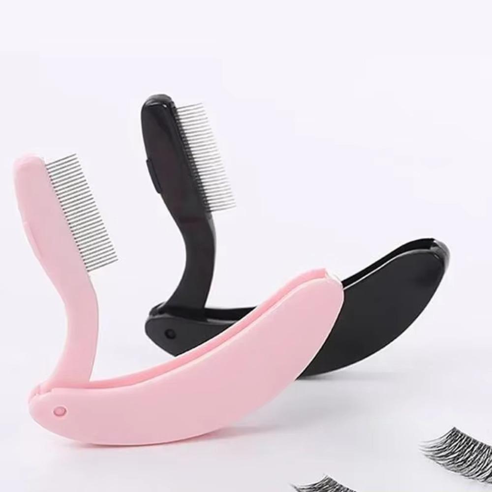 Stainless Steel Teeth Eyelash Separator Comb Foldable Mascara Comb Hot Eyelash Brush  Makeup Tools