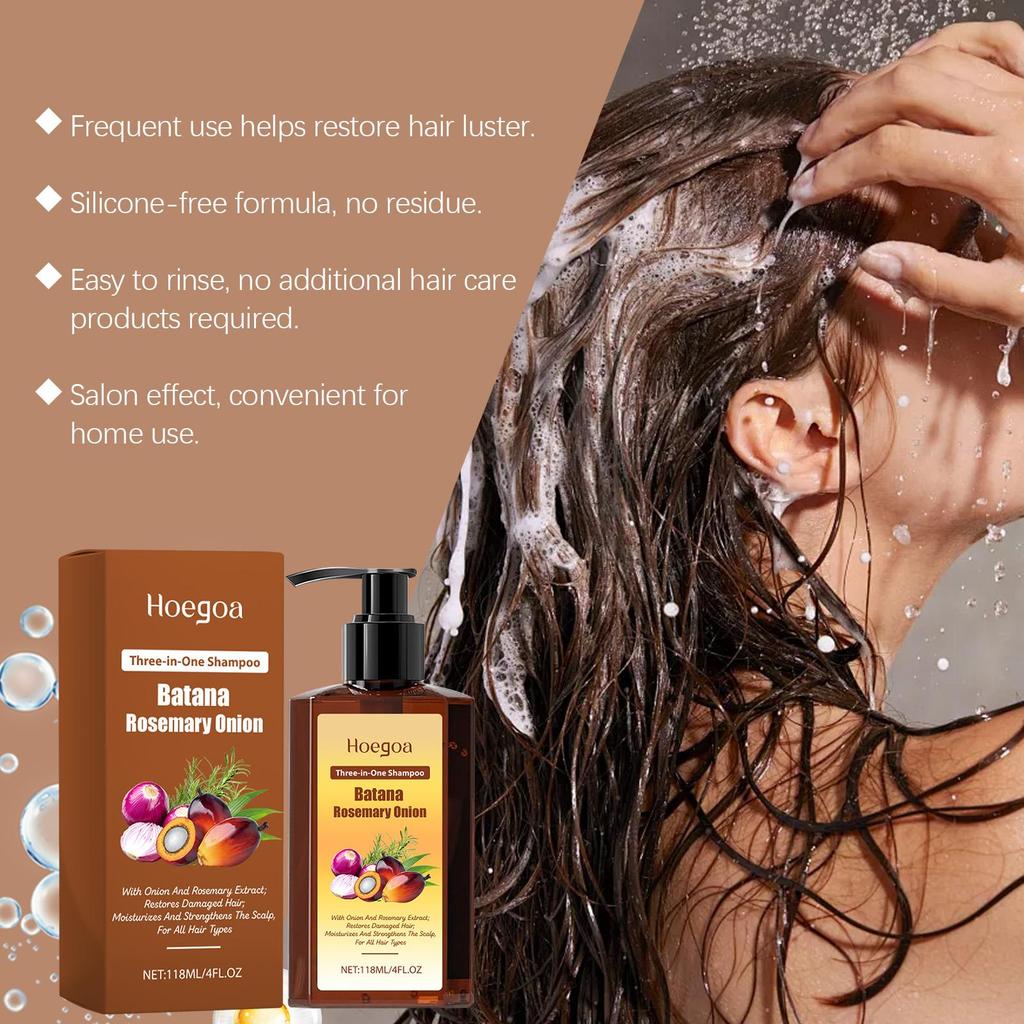 Hoegoa Moisturizing Hair Shampoo For Dry Damaged Hair Nourishing Scalp Care Smooth Strong Hair Daily Cleansing 118ML