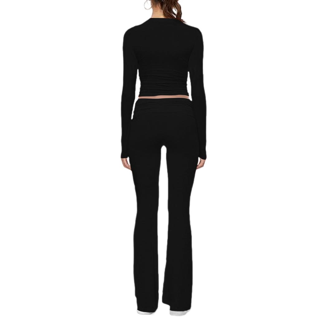 Women's Color Casual Top Pants Fashion Two-piece Set