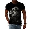 The king Of Beasts Cool Lion 3D Printing Pattern T-shirts Summer Fashion Avant-garde Personality Hip-hop Men O-neck Short-sleeved T-shirts