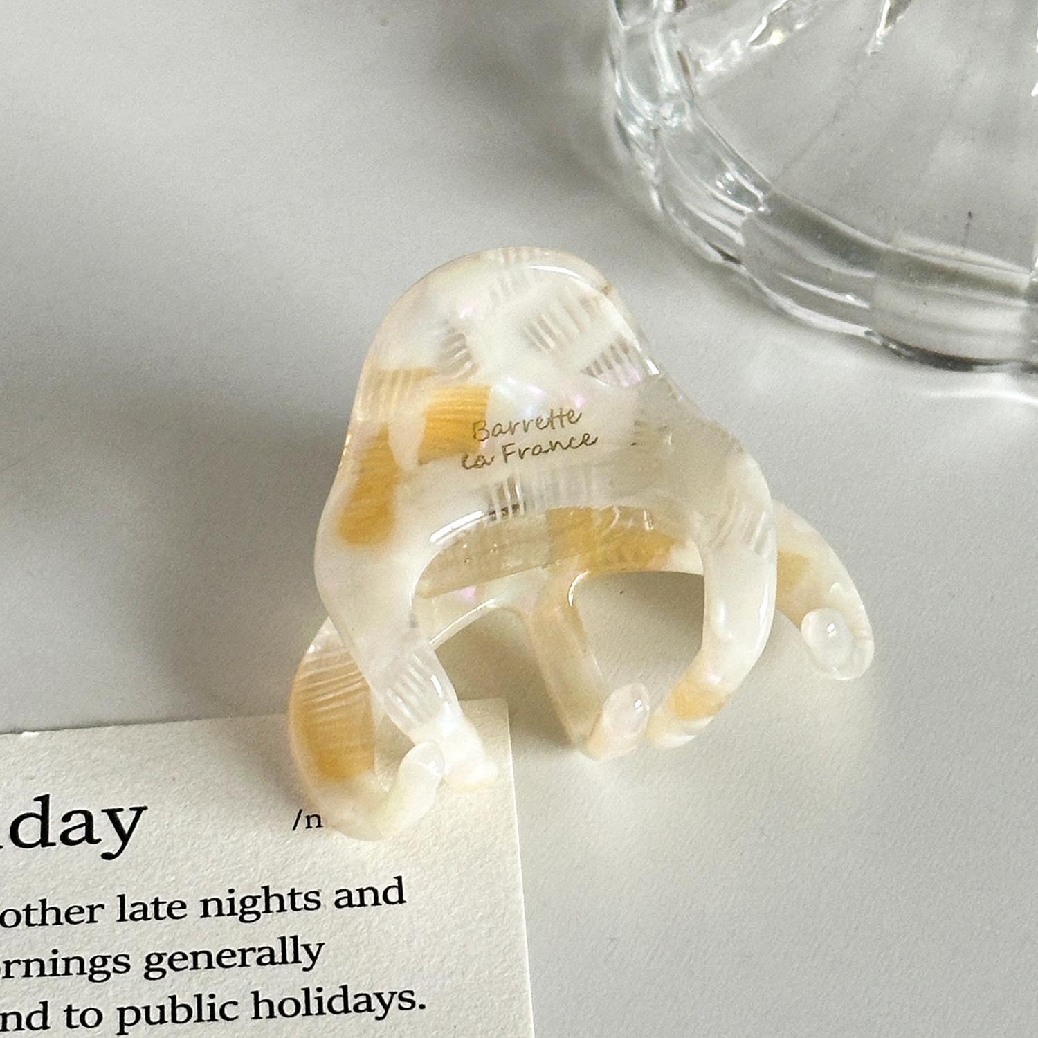 

Classy France Style Small Hair Claw Clip Unique Color Options Trendy Fashion Hair Accessory Women For White Coffee