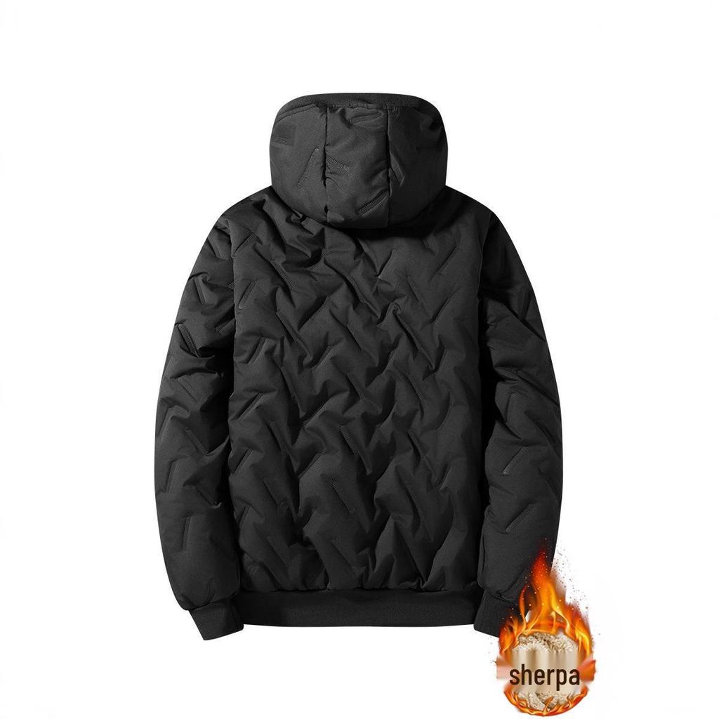 Men's Autumn/Winter Hooded Cotton Jacket - Casual, Warm, Plus Velvet