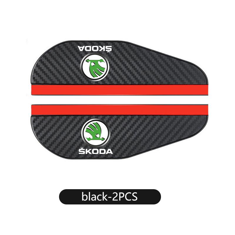 AAAJD1 2PCS Carbon Fiber Car Rearview Mirror Rain Eyebrow Sticker For Skoda S Kodiaq Octavia 2 3 Yeti Karoq Rapid Fabia VII VRS