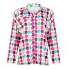 Autumn new European and American loose lapel women's shirt fashionable commuter print long-sleeved shirt women