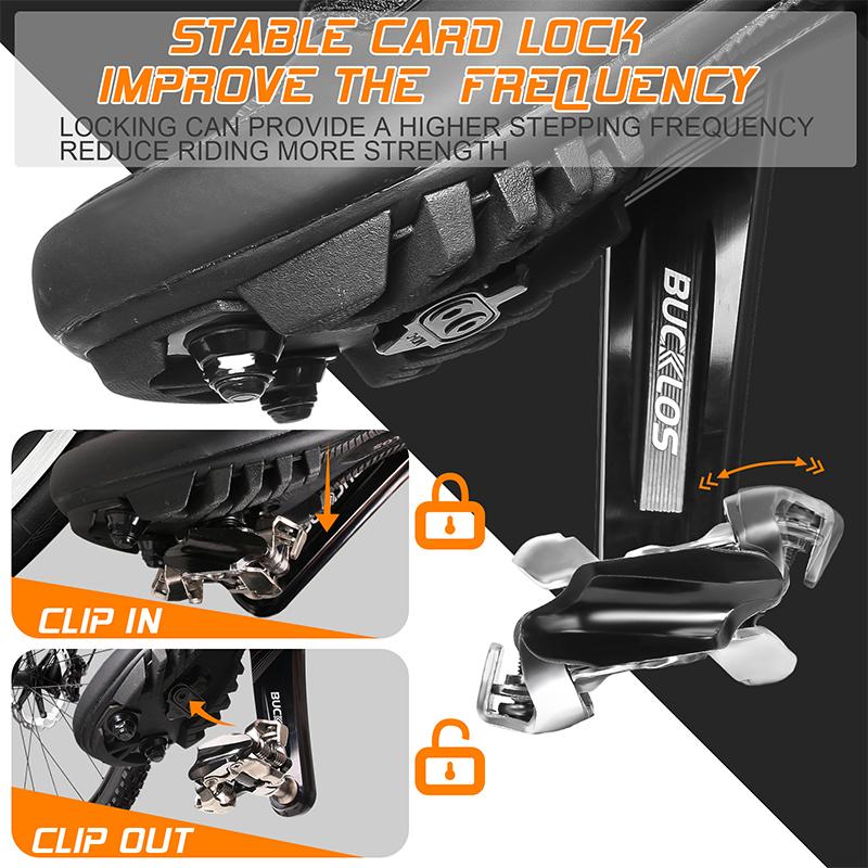 BUCKLOS MTB Self-locking Pedal For SPD System M8100 M9100 Bicycle Pedals Bearing Clipless Pedal with Cleat for Shimano
