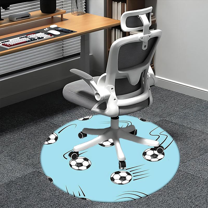 

Soccer Ball Office Carpet Chair Mats, Football Patterned Rug for Home Decor, Office Carpet Gift, Suitable for Bedroom, Living Room, Various Rooms1118 80cm by 80cm