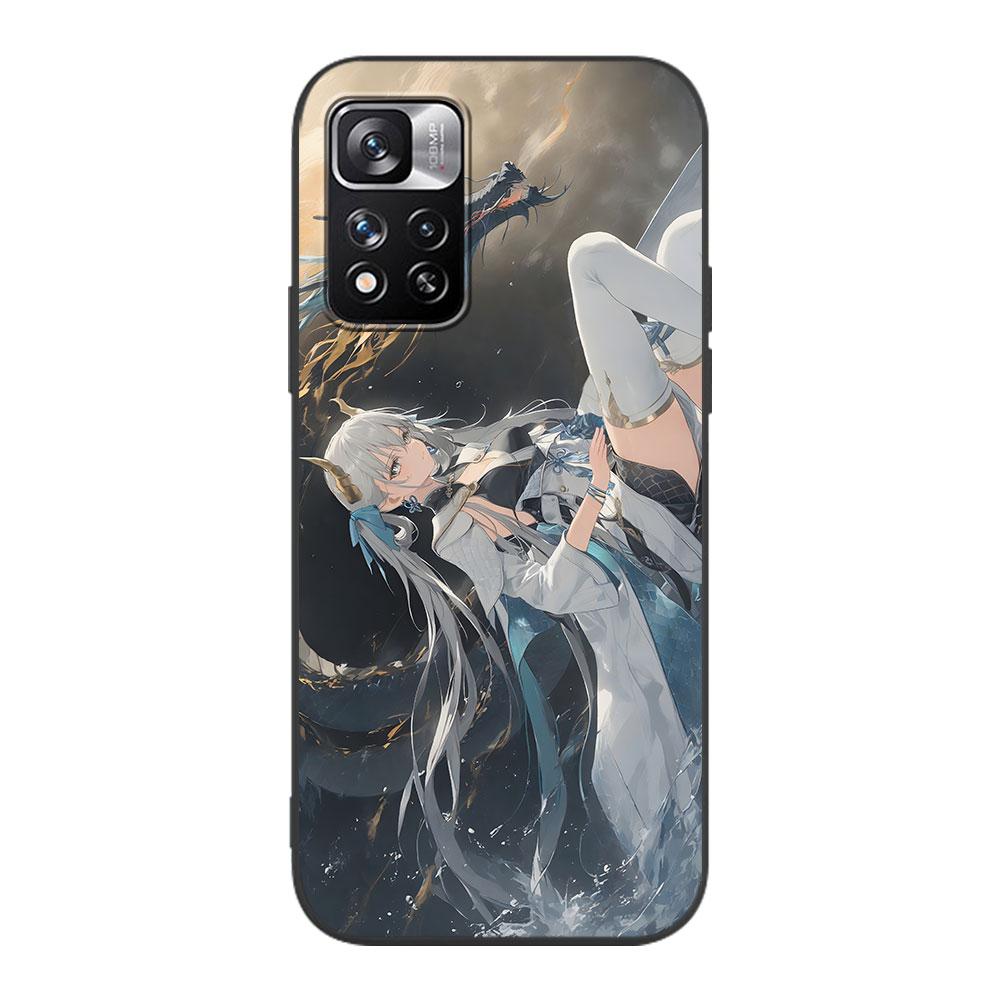 

JINHSI Wuthering Waves Case for Xiaomi Redmi 10A 10C 9C 12C 9A 9i 10 12 9 Prime 9T K40 Pro Black Soft TPU Mobile Phone Bag Cover Redmi K40 Pro