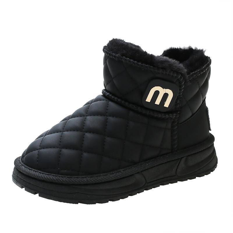 2025 Winter Kids' Mid-Calf Snow Boots: Thick Warm Velvet, Short Style for Girls and Boys