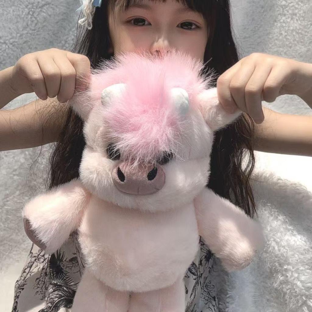 Cuddly Plush Toys Cattle High Quality Fluffy Sitting Pose Doll Warm Cozy Children Companion Xmas Gift Home Decor Gift