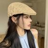 Hollow Straw Newsboy Cap Vacation Painter Beret Japanese Style Straw Beret  Travel