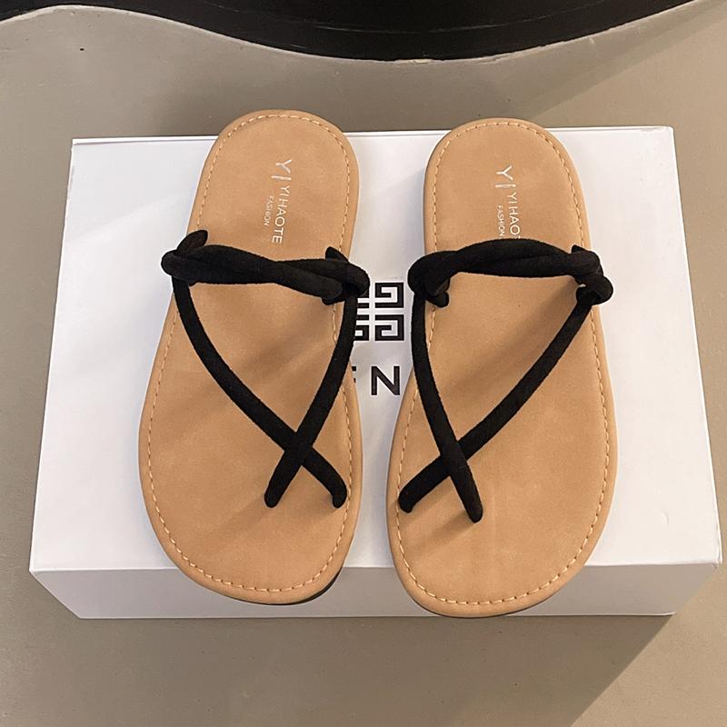 

Женские балетки с перемычкой для пальца, тапочки, повседневная дизайнерская обувь, удобная обувь для ходьбы, женские сандалии для платья, лето 2025, женские тапочки 42 чёрный