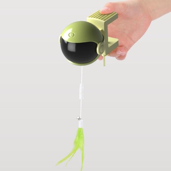 Door Hanging Electric Cat Feather Toy Smart Self Play Cat Teaser Toy Automatic Cat Toy with Feather Fluffy Ball And Tassel for Indoor Cats