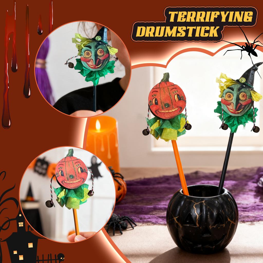 Retro Noise Maker Hand Drum Spooky Character Party Gift Sports Game Hand Bell Noise Maker Loud Rattle Percussion Instrument Shaker Sound Eff
