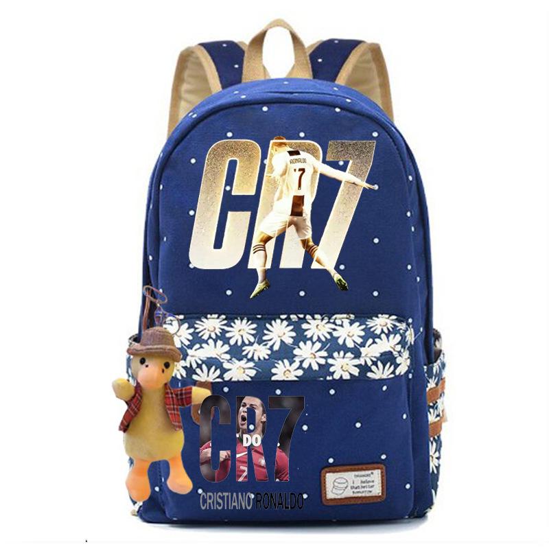 Youth football star Ronaldo primary and secondary school student schoolbag female casual backpack