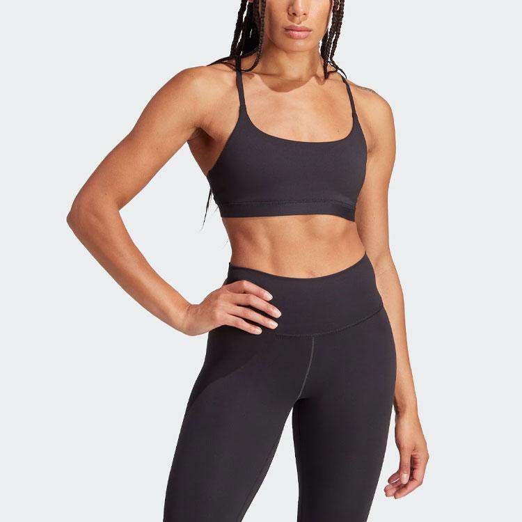 Adidas Solid Color Quick-Dry Low-Intensity Yoga U-Back Fitness Sports Bra Women underwear Black IQ3374