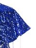 Complete Party-Ready Jumpsuit for Girls: Sparkling Sequins V-Neck Cap Sleeve Bodysuit, Perfect for Photos & Special Events