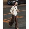 Demana Women's Lazy Beige Hooded Sweatshirt