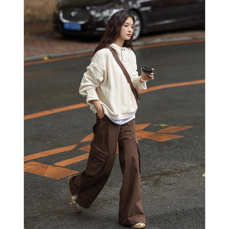 Demana Women's Lazy Beige Hooded Sweatshirt