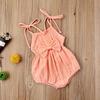 Baby Girls Bodysuit Solid Romper Jumpsuit Outfit Summer Bowknot Newborn Kids Infant Clothes