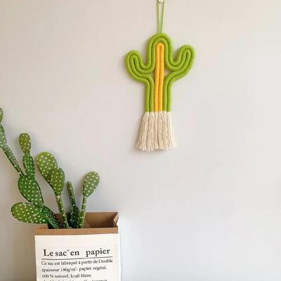 Decorazione Casa Artigianato CreativoCactus Appeso Fatto a Mano Macramè Tessitura Piante Decorazione Stanza Bambini Decorazione Muro Festa Asilo Nido
