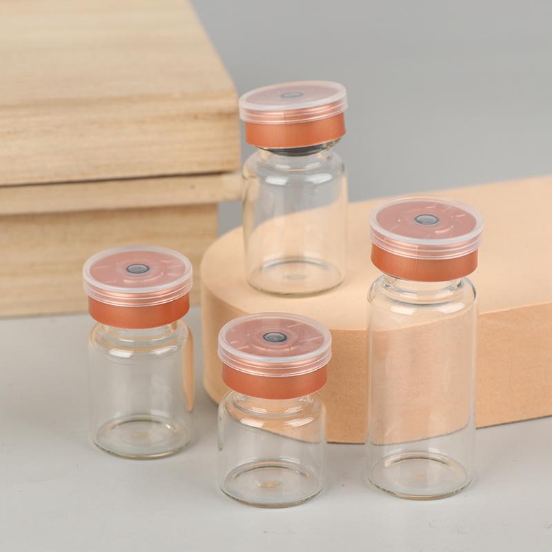 10Pcs 3Ml 5Ml 6Ml 10Ml Vials Leak-Proof Dust-Resistant Rubber Stopper Flip Off Caps Burr-Free Aluminum Cap Glass Bottles