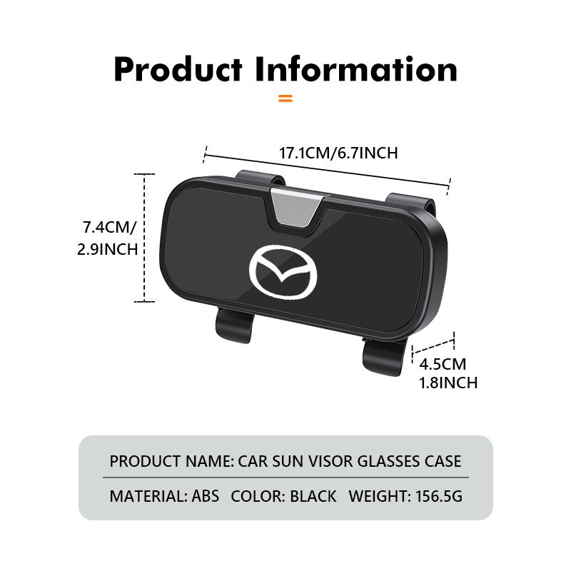 AAEV1 Car Sun Visor Glasses Case ABS Durable Sunglasses Storage Holder For Mazda CX9 MX5 RX8 Axela Demio Atenza MS GJI GH BK MP
