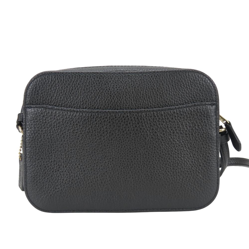 Used COACH Shoulder Bag Pochette 87734 Leather Black Mini