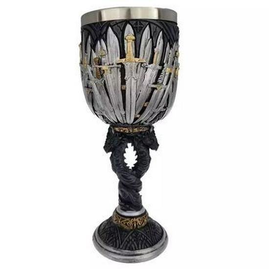 Game of Thrones 3D Carved Stainless Steel Beer Mug and High-Stemmed Glass