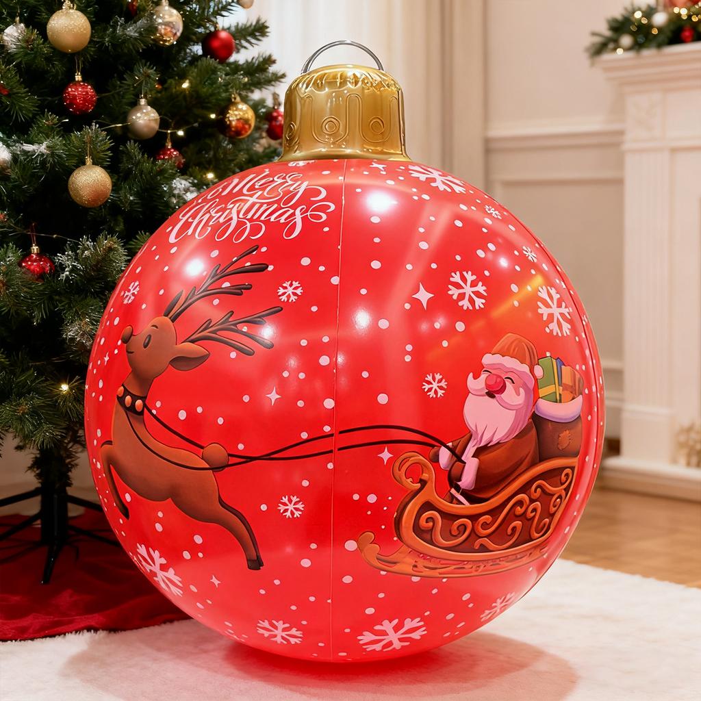 60cm PVC Inflatable Christmas Ball Outdoor Christmas Decorations New Years Christmas Ornaments Christmas Decorations Ball