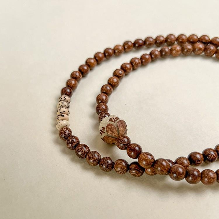 Golden Sandalwood Bodhi Beads Bracelet - Unisex Lotus Design, Multi-Loop Style