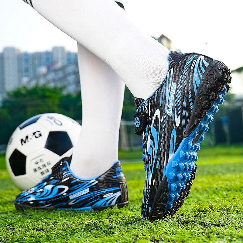 Kids Football Shoes Shock Absorption Anti-skid /Wear-resistant Long Spike Outdoor Sports Training Football Shoes for Boys