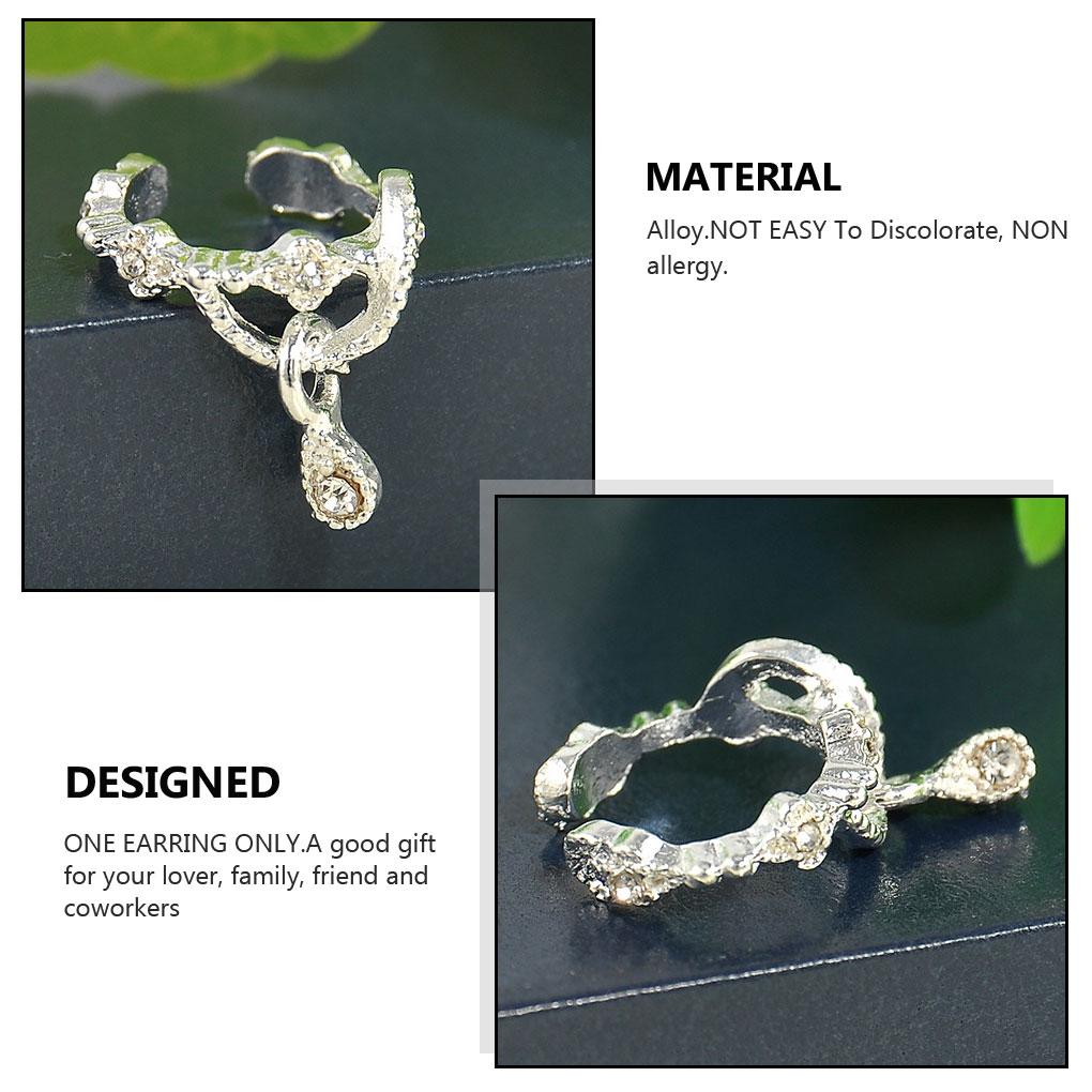 Women Ear Clip Party Wedding Girls Jewelry Decorative Decoration Sister Mother Girlfriend Friendship Sparkling Pendant