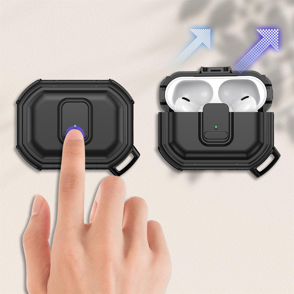 Für AirPods 3 2 Hülle Sichere Verschlussklemme Hartschalenhülle Abdeckung mit Schlüsselanhänger für Airpods Pro 2. Generation 2. 1. Hülle